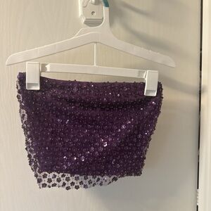 Purple Sequin tube top